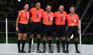 Marciniak e gli altri arbitri della finale mondiale di Qatar 2022
