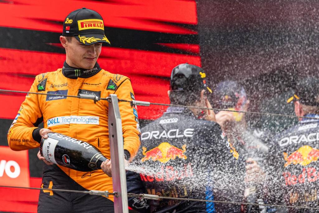 lando norris sul podio di una gara di f1
