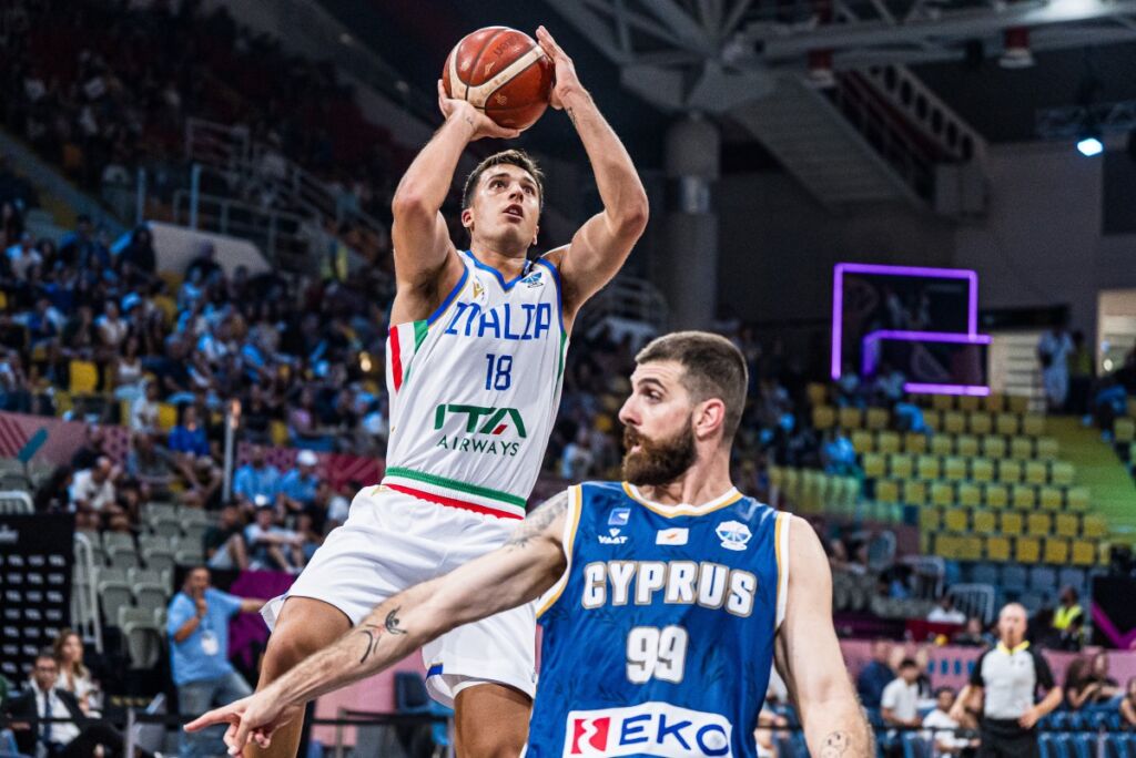 Matteo Spagono in azione durante Italia-Cipro