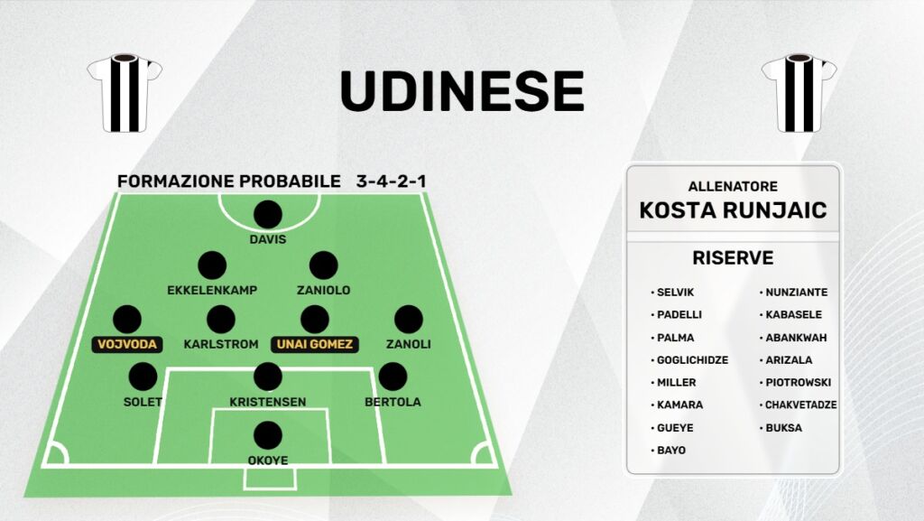 Formazione Udinese 2026/2027